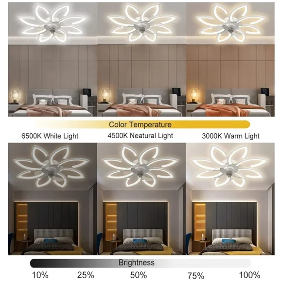 Flower Ceiling Light and Fan - Picture 9 of 11